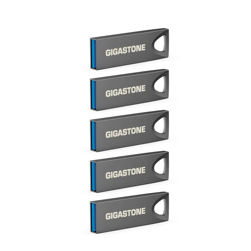 GIGASTONEZ70 128 GB 5 Pack USB 3.2 Gen1, USB Flash Drives, Reliable for PC and Mac, Waterproof Metal, Mini and Robust, USB 2.0 / USB 3.0 / USB 3.1 Interface Compatible