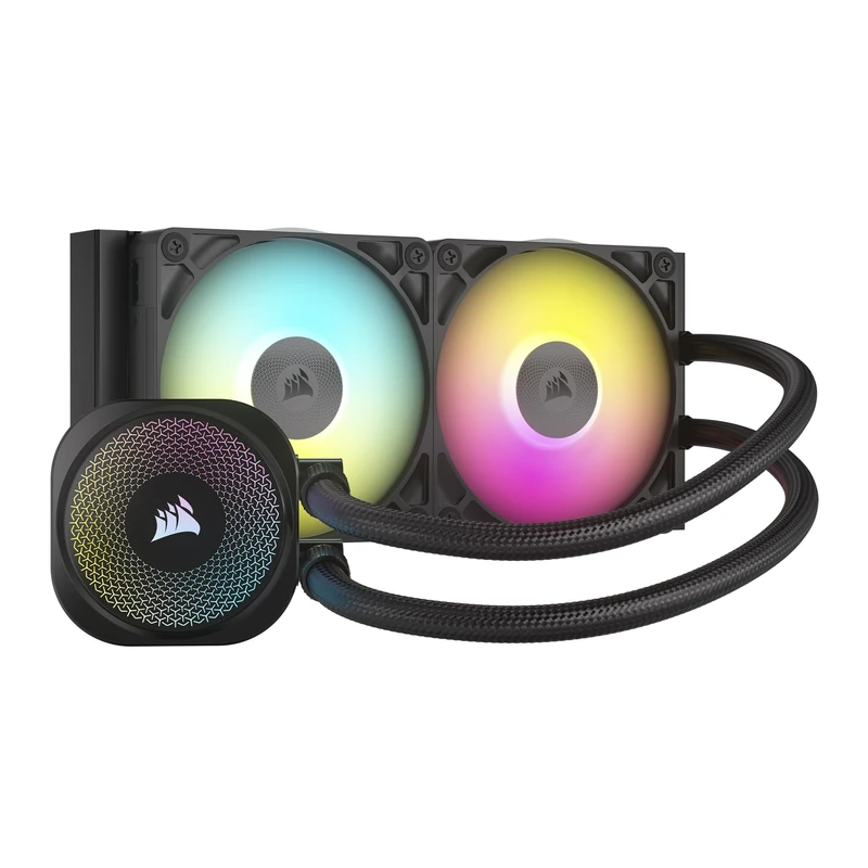 Corsair iCUE LINK TITAN 240 RX RGB Liquid CPU Cooler – 240mm AIO – 2x RX120 RGB Fans Included – Fits Intel LGA 1851/1700, AMD AM5/AM4 – iCUE LINK System Hub Included – Black