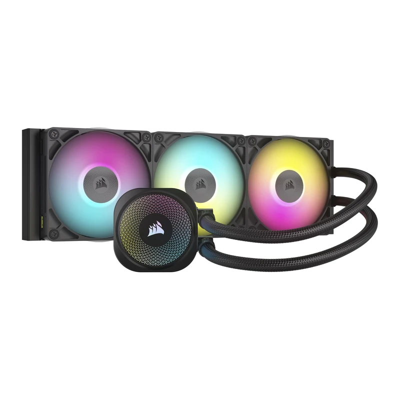 Corsair iCUE LINK TITAN 360 RX RGB Liquid CPU Cooler – 360mm AIO – 3x RX120 RGB Fans Included – Fits Intel LGA 1851/1700, AMD AM5/AM4 – iCUE LINK System Hub Included – Black