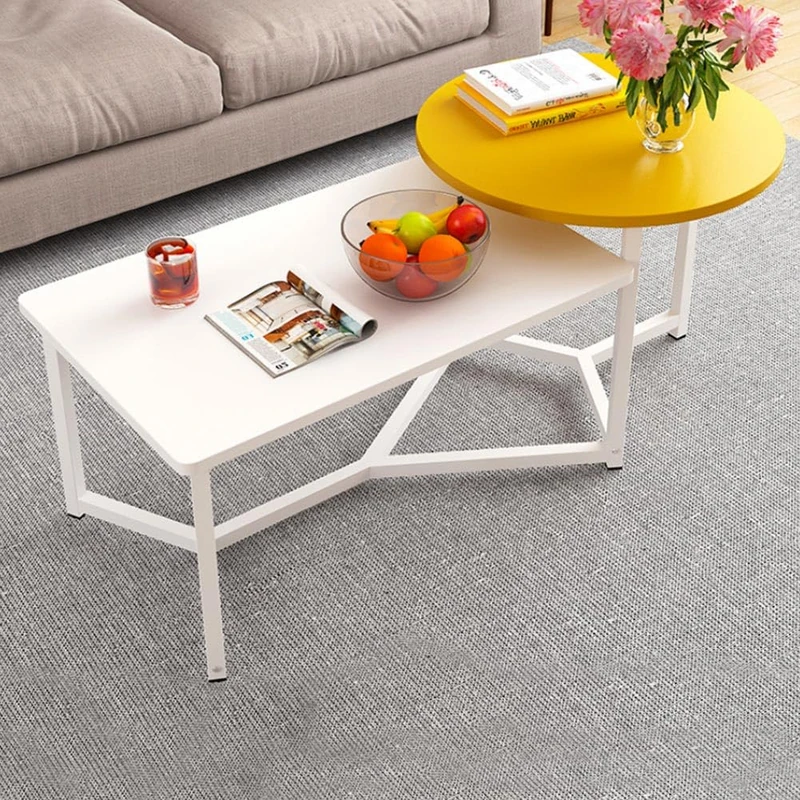 Shally Dogan Coffee Table, Yellow, 125 x 60 x 50-40 cm - Image 1