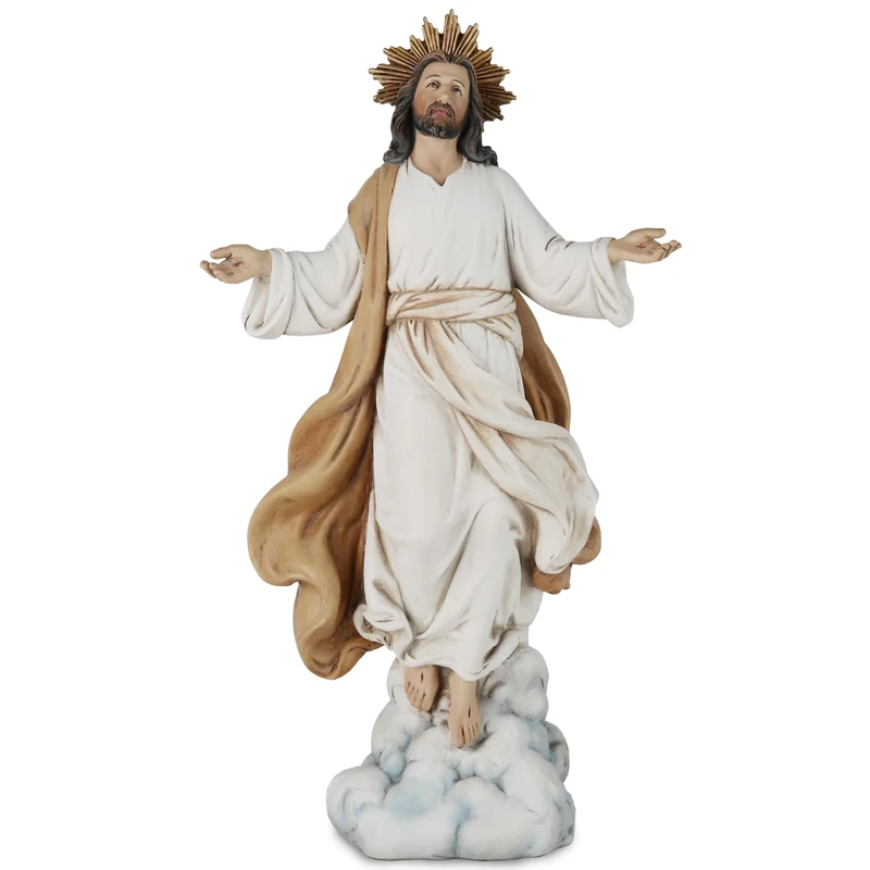 Grace4Joy Jesus Christ Statue - 12 Inch Risen Christ Statue Catholic Home Decor, Hand Painted Jesus Resurrection Figurines Renaissance Collection
