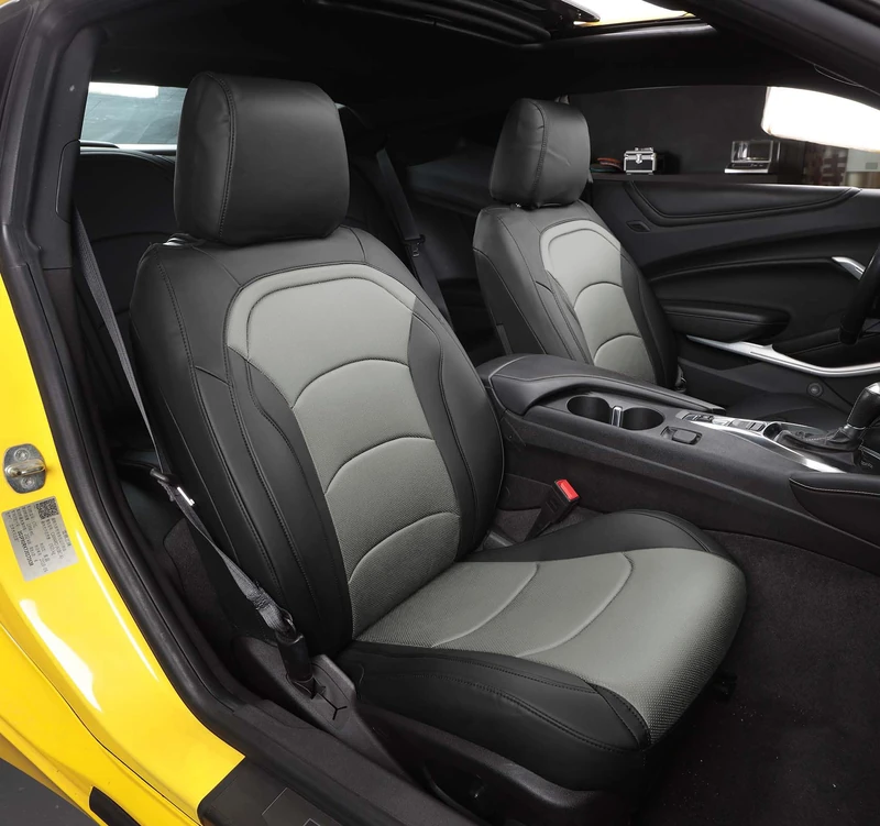 luxuperce Seat Covers Custom Fit for Chevrolet Camaro 2016-2024 6th Gen Camaro LT LS RS SS ZL Coupe Model Faux Leather Vehicle Protect Cushion…