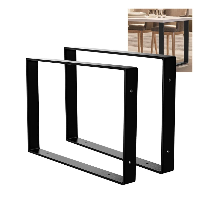 Amig Set of 2 Legs for Dining or Hallway Tables | Set of Legs for Industrial Style Table | Material: Steel | 780 x 80 x 712 mm | Strength and Durability | Matte Black Finish