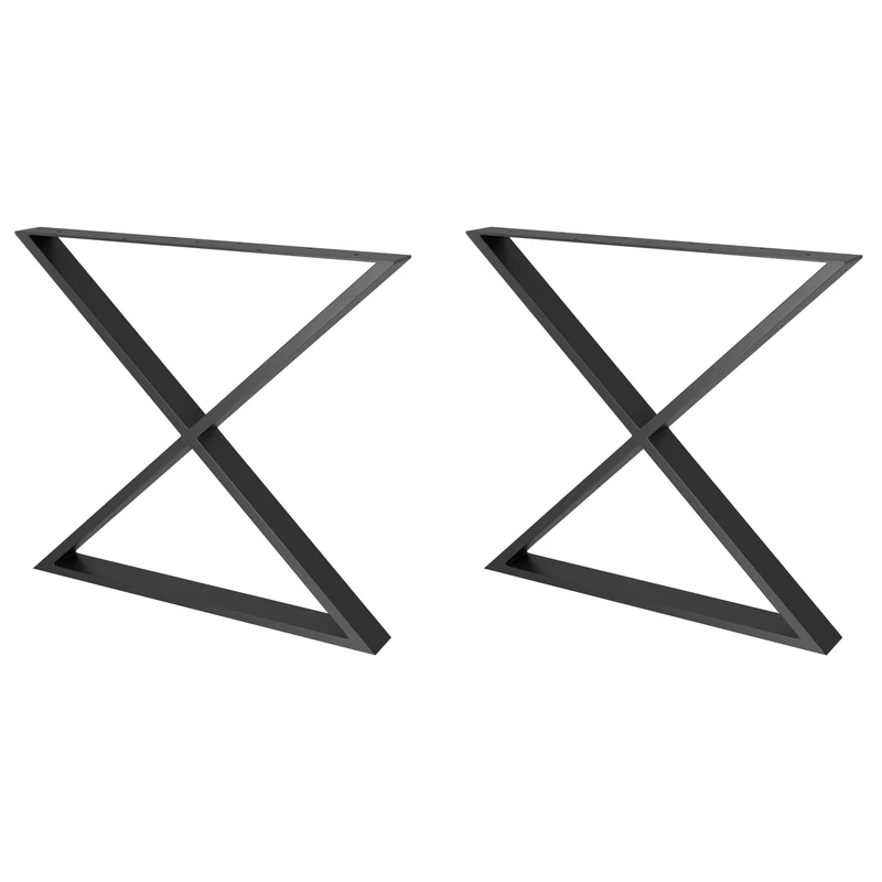 Amig Set of 2 Legs for Dining or Hallway Tables | Set of Legs for Industrial Style Table | Material: Steel | 712 x 780 x 80 mm | Strength and Durability | Matte Black Finish