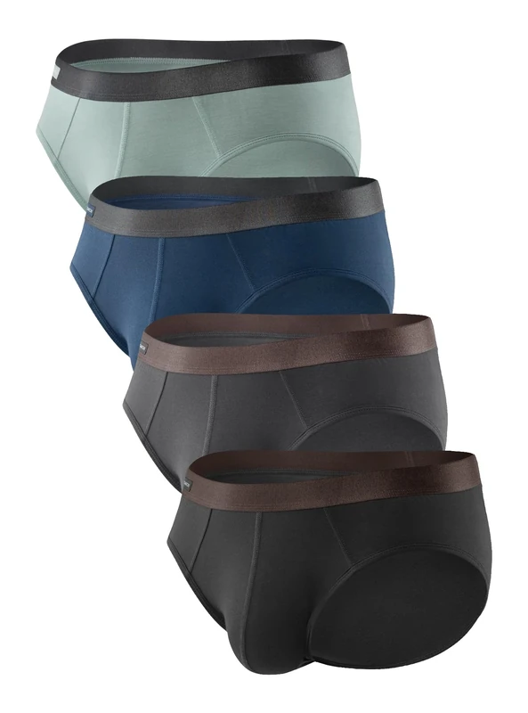 DAVID ARCHY Mens Briefs Bamboo Underwear Silky Smooth Lightweight Breathable Antibacterial Men's Boxer Shorts 3D Pouch Boxers for Men 4 Pack