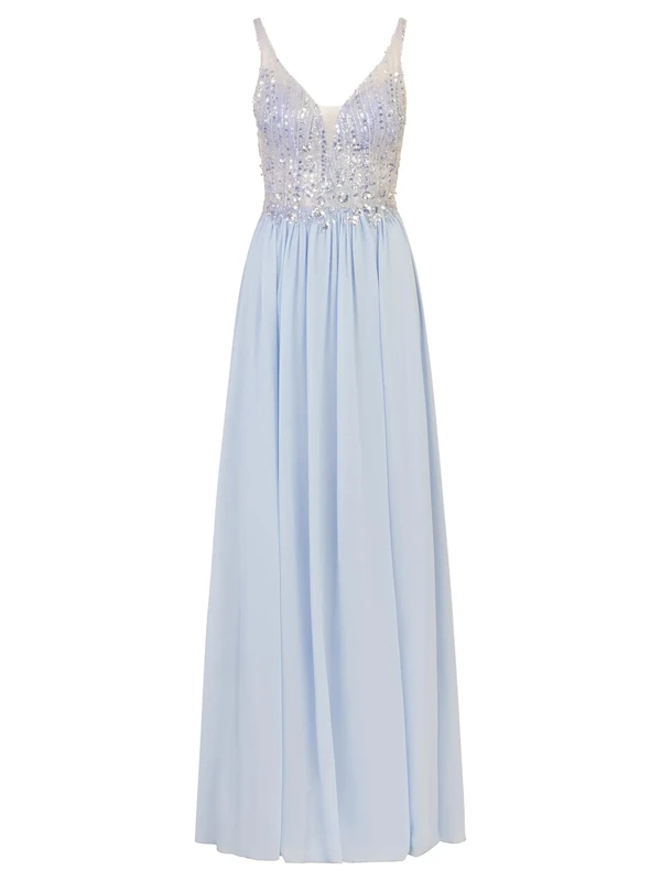 APART Fashion Women's Apart Langes Abendkleid aus Hochwertigem Polyester Casual Night Out Dress, lightblue, 10