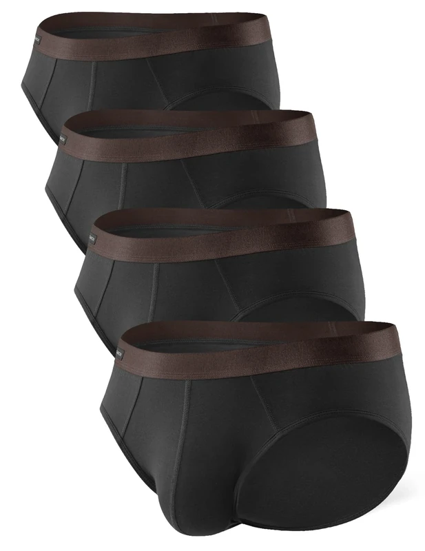 DAVID ARCHY Bamboo Briefs 4 Pack - Soft Moisture-Wicking 3D Pouch