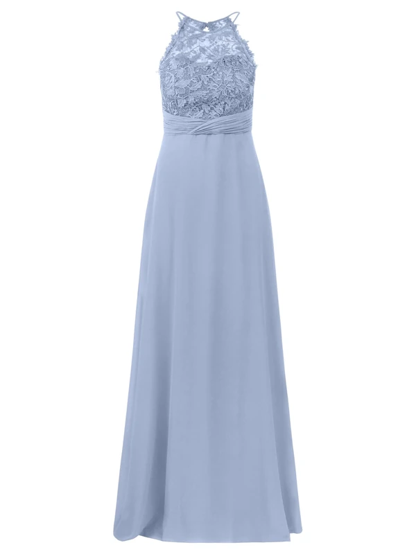 APART Fashion Women's Apart Langes Abendkleid aus Hochwertigem Polyester Casual Night Out Dress, Smoke Blue, 8