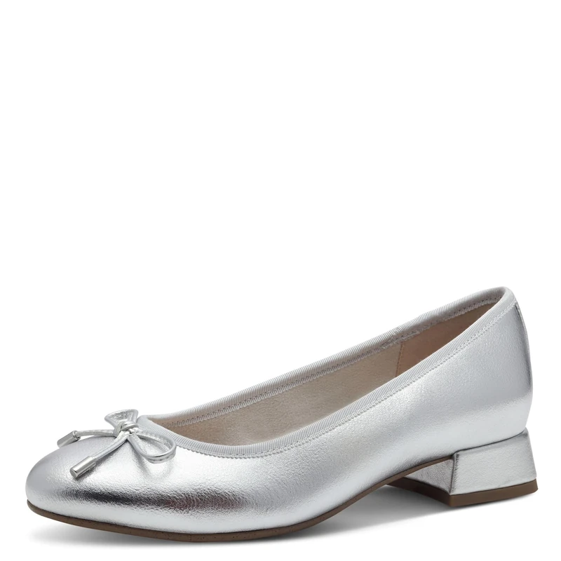 MARCO TOZZI Women's Elegant Pumps with Bow, Silver, 7 UK