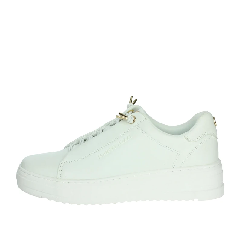 MARCO TOZZI Women Sneaker Soft Feel Me Removable Footbed Soft Lining Vegan Lace up, White (White), 4.5 UK
