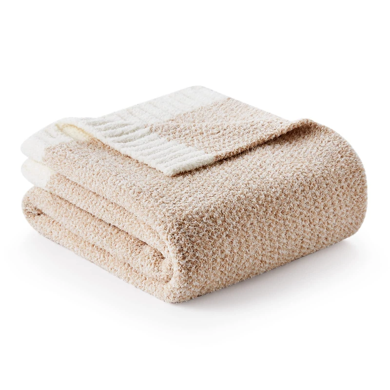 Snuggle Sac Twin XL Bed Blanket 66x90 inches, Super Soft Warm Beige Blankets for Bed, Living Room, Luxurious Microfiber Blanket Dupes, Heather Beige, 66x90 inches