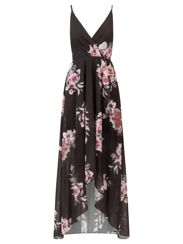 APART Fashion Women's Apart Abendkleid aus Hochwertigem Polyester Casual Night Out Dress, Black and Multicoloured, 10