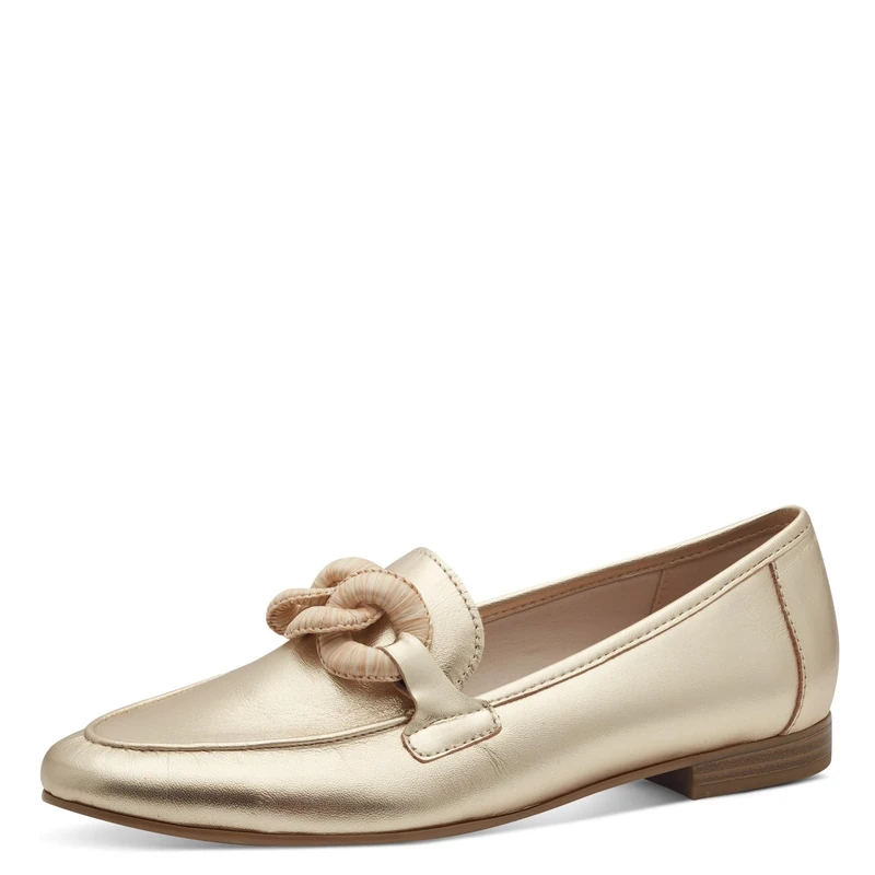 MARCO TOZZI Women's Elegant Leather Slippers, gold, 7 UK