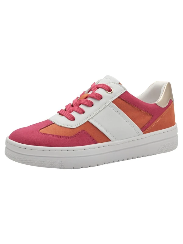 MARCO TOZZI Women's Vegan Flat Thick Sole Trainers, White Berry, 9 UK