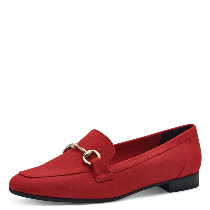 MARCO TOZZI women's loafers soft Feel Me footbed soft lining Vegan Vegan, red (CHERRY), 5.5 UK