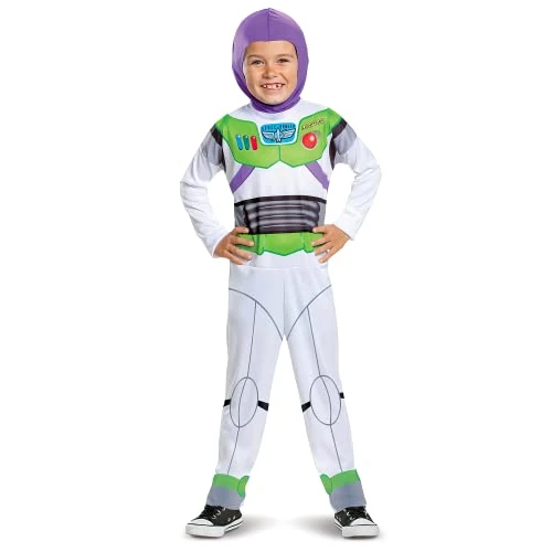 Disney Official Classic Buzz Lightyear Costume Kids, Buzz Lightyear Dress Up Onesie, Toy Story Dress Up Costume Fancy Dress, World Book Day Costumes for Boys