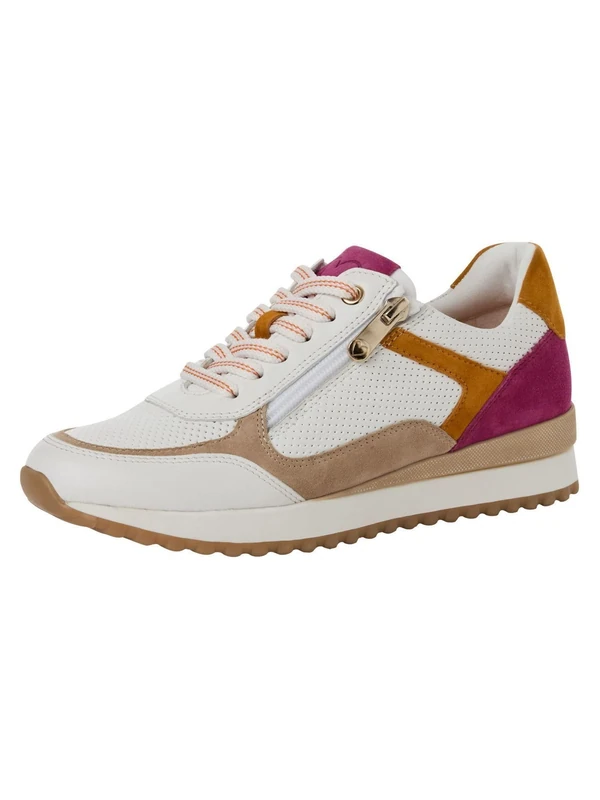 MARCO TOZZI Women's 2-23719-44 Trainers, White/Pink, 42 EU, White Pink, 9 UK