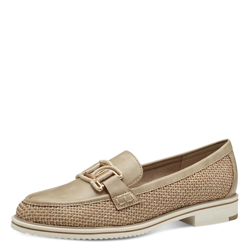 MARCO TOZZI Women's Elegant Block Heel Slippers, Dune Comb, 6 UK