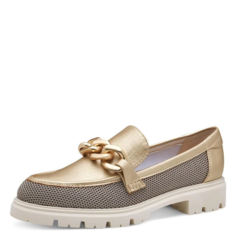 MARCO TOZZI Women's Elegant Vegan Slippers, Gold Comb, 8 UK