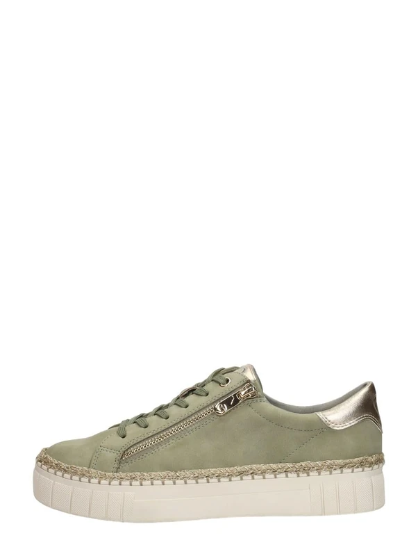 MARCO TOZZI Women Sneaker Soft Feel Me Footbed Soft Lining Modern, Khaki (Moss Comb), 4 UK