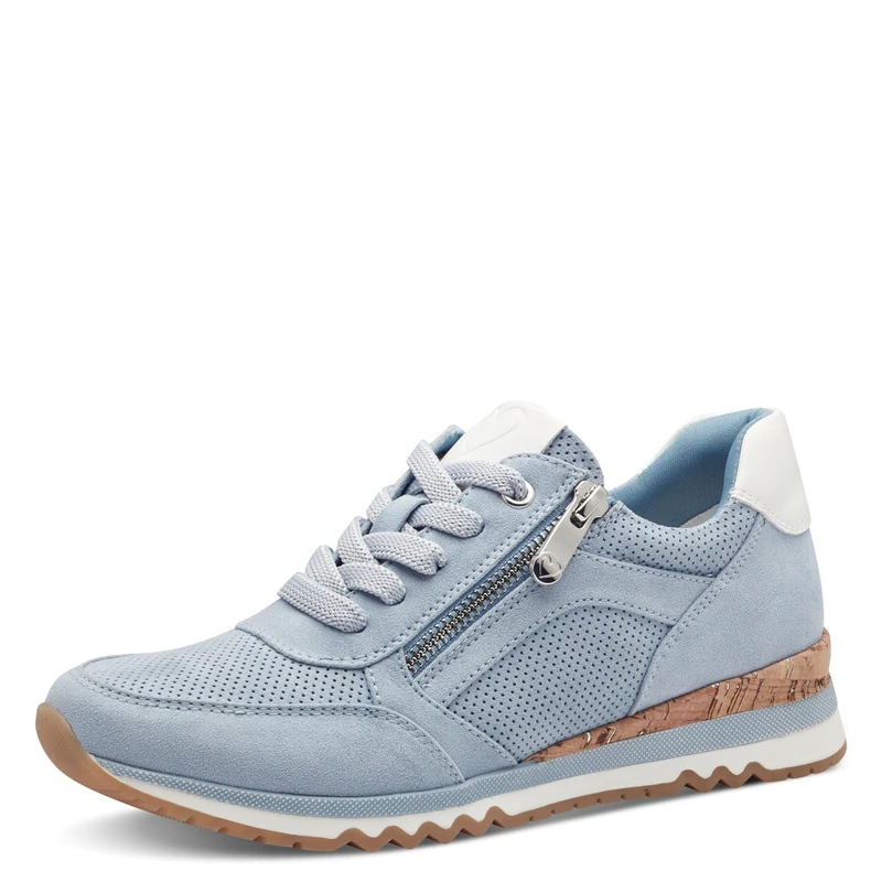 Marco Tozzi Women Sneakers Soft Feel Me Removable Footbed Soft Lining Vegan Modern, Blue (Polar Comb), 8.5 UK