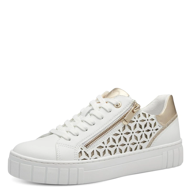 MARCO TOZZI Women Sneakers Soft Feel Me Removable Footbed Soft Lining Vegan Modern, Grey (LT. Grey Comb), 5.5 UK