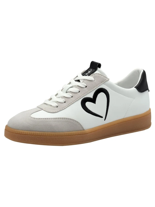 MARCO TOZZI Women's Sneaker Soft Feel Me Removable Footbed Soft Lining Stylish, White (White/Black), 4.5 UK