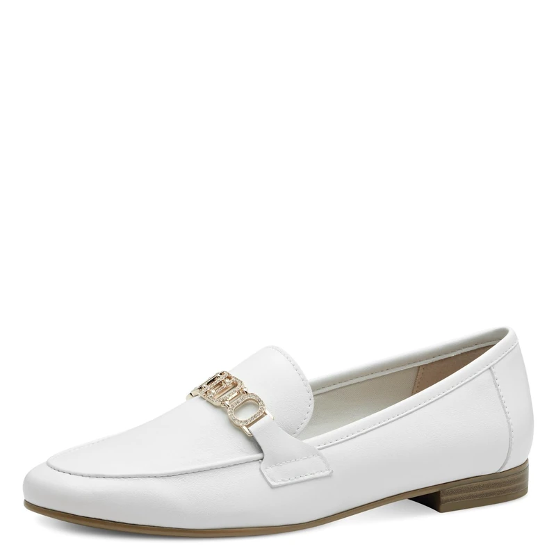 MARCO TOZZI by Guido Maria Kretschmer Women's Elegant Leather Slippers, White Nappa, 7 UK