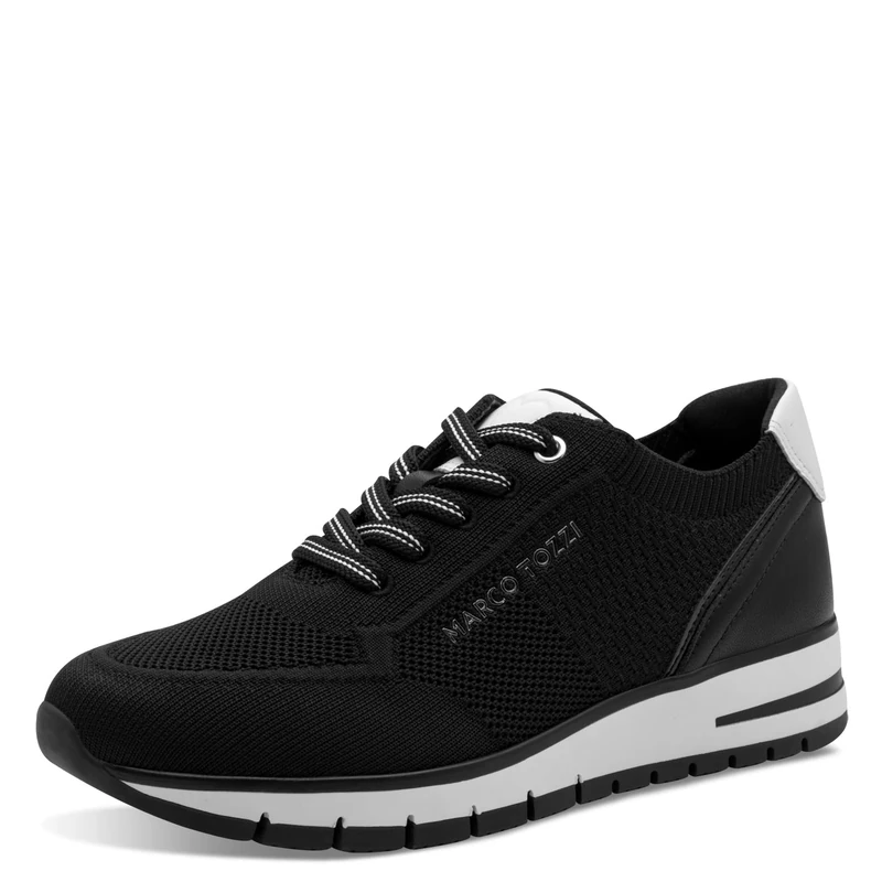MARCO TOZZI Women Sneakers Soft Feel Me Removable Footbed Soft Lining Vegan Modern, Black (Black Comb), 7.5 UK - Image 1