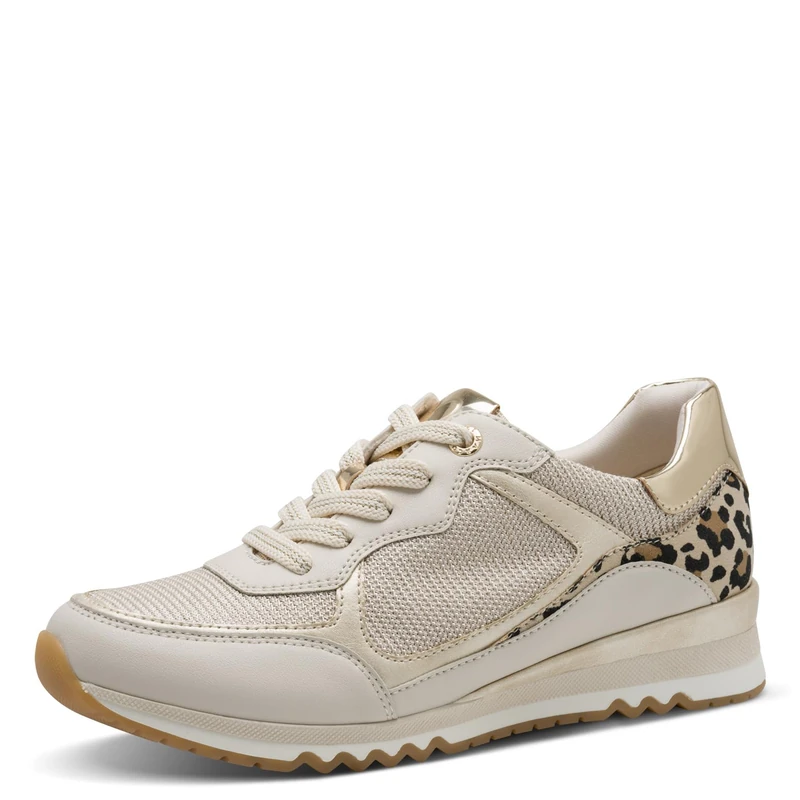MARCO TOZZI Women's Flat Trainers with Laces Vegan, Cream Comb, 8 UK - Image 1