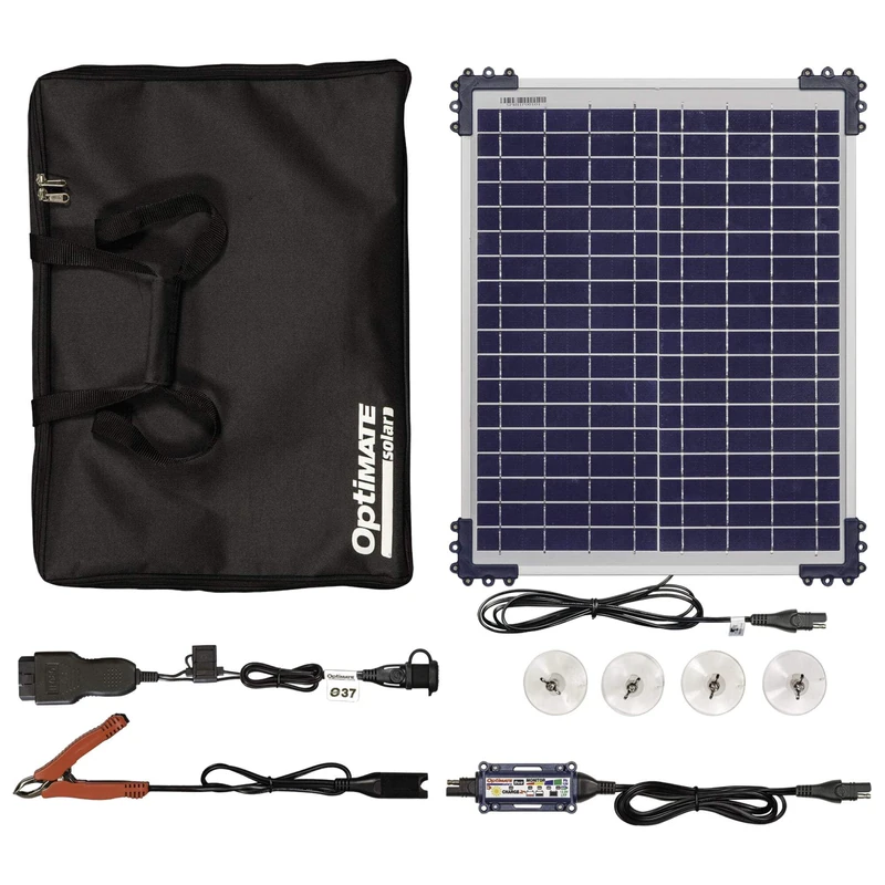 OptiMate TM522-D2CK Car Kit - 12V Solar Powered Charger and Maintenance Device for Maintaining a 12V Battery via the OBDII Port of the Vehicle