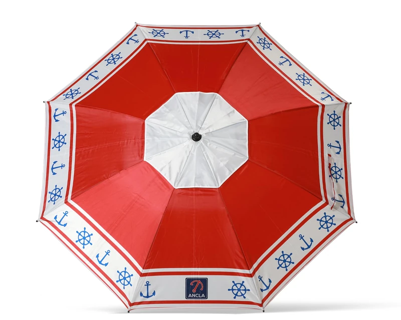 ATOSA Atosa Beach Umbrella Ø 200 cm Aluminium Model Anchors and Rudder with UPF 50+ Red