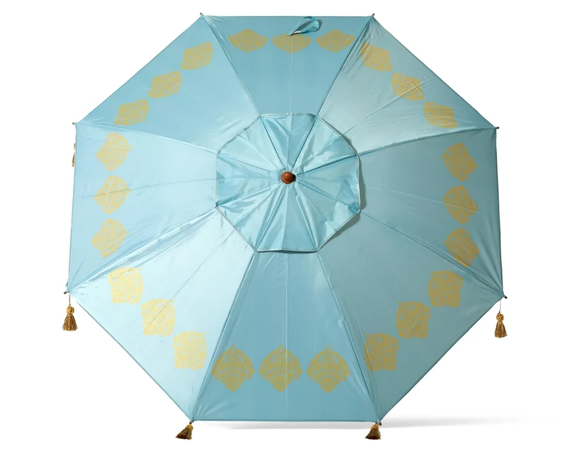 Atosa Beach Umbrella Ø 200 cm Reclining Aluminium Model with UPF 50+ Blue, blue, 200 cm