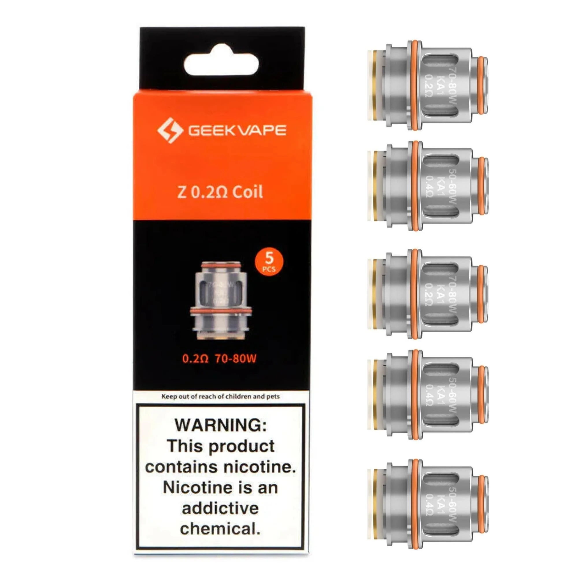 Geekvape Zeus Coils (0.2ohm) Coils Pack of 5 - Geek Vape Coils, Geekvape Coils Geekvape Z Coils, Geekvape Z Series Coil - No Nicotine (0.2ohm)