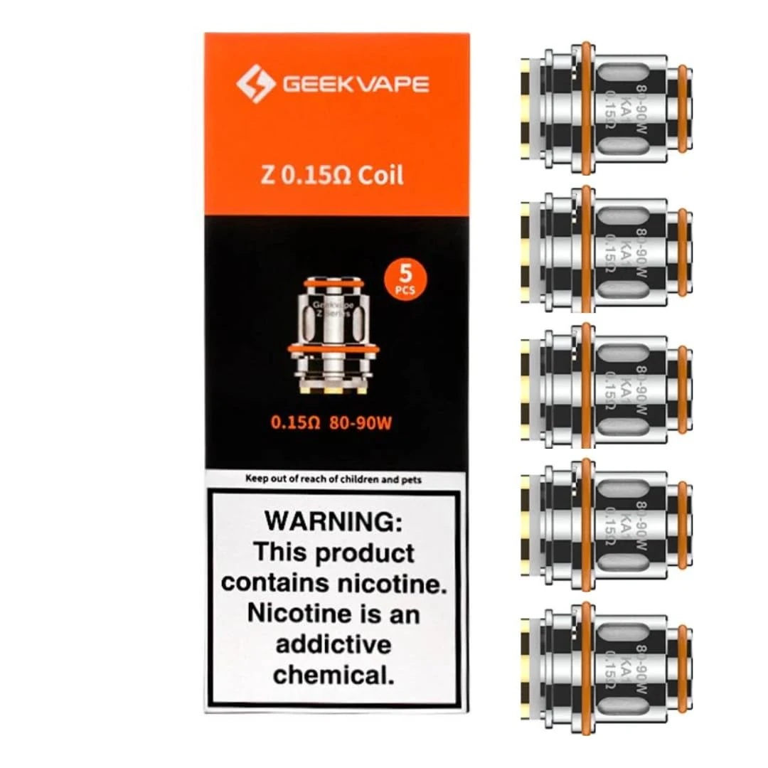 Geekvape Zeus Coils 0.15ohm Coils Pack of 5 - Geek Vape Coils, Geekvape Coils Geekvape Z Coils, Geekvape Z Series Coil - No Nicotine (0.15ohm)