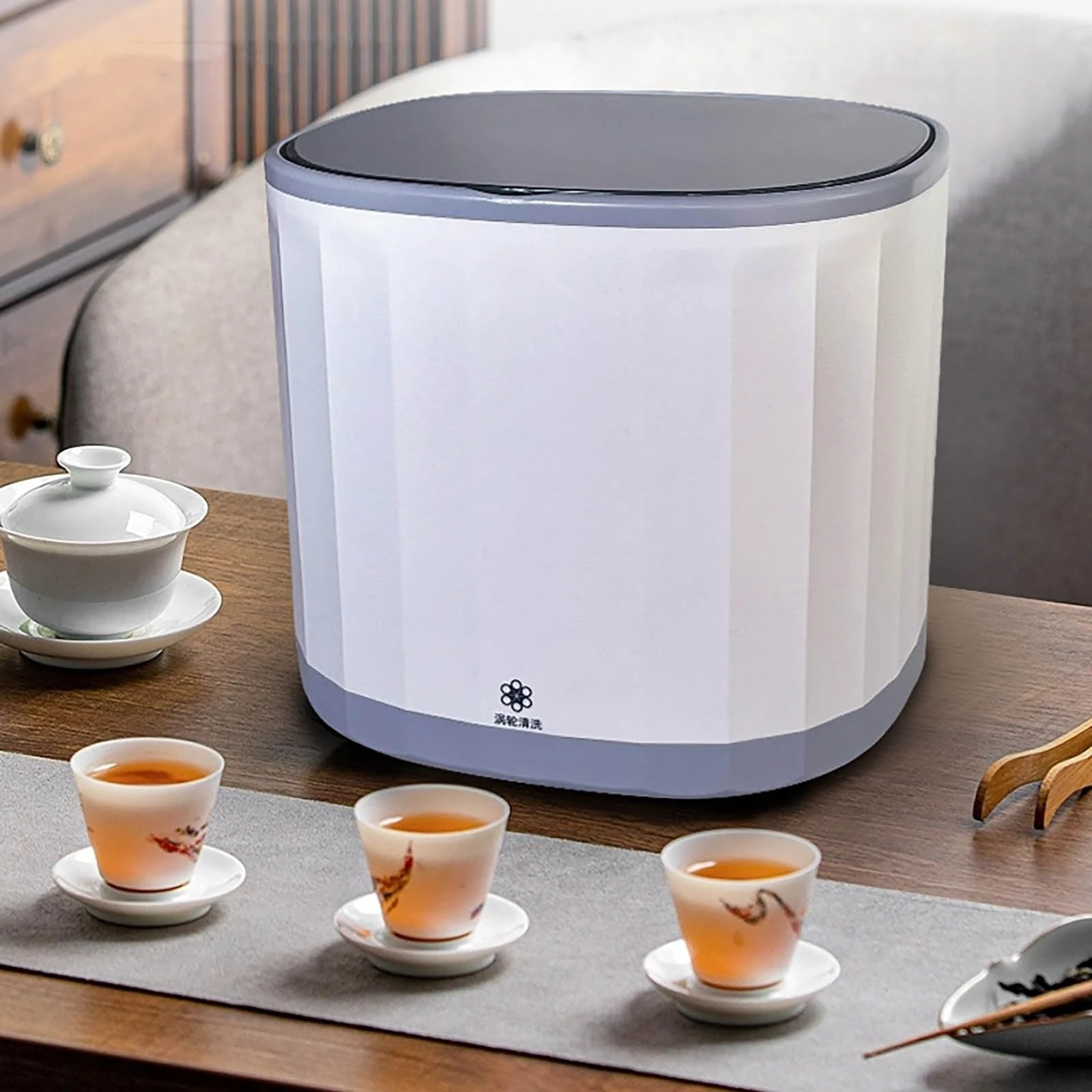 Portable Countertop Dishwashers Worktop Dishwasher, Lightweight Efficient ABS Non-slip USB Tea Cup Machine Table Top Dishwasher Tabletop Dishwasher for Small Families, Couples (white)