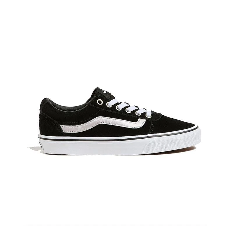 Vans Women's Ward Sneaker, Metallic Sidestripe Black, 3 UK