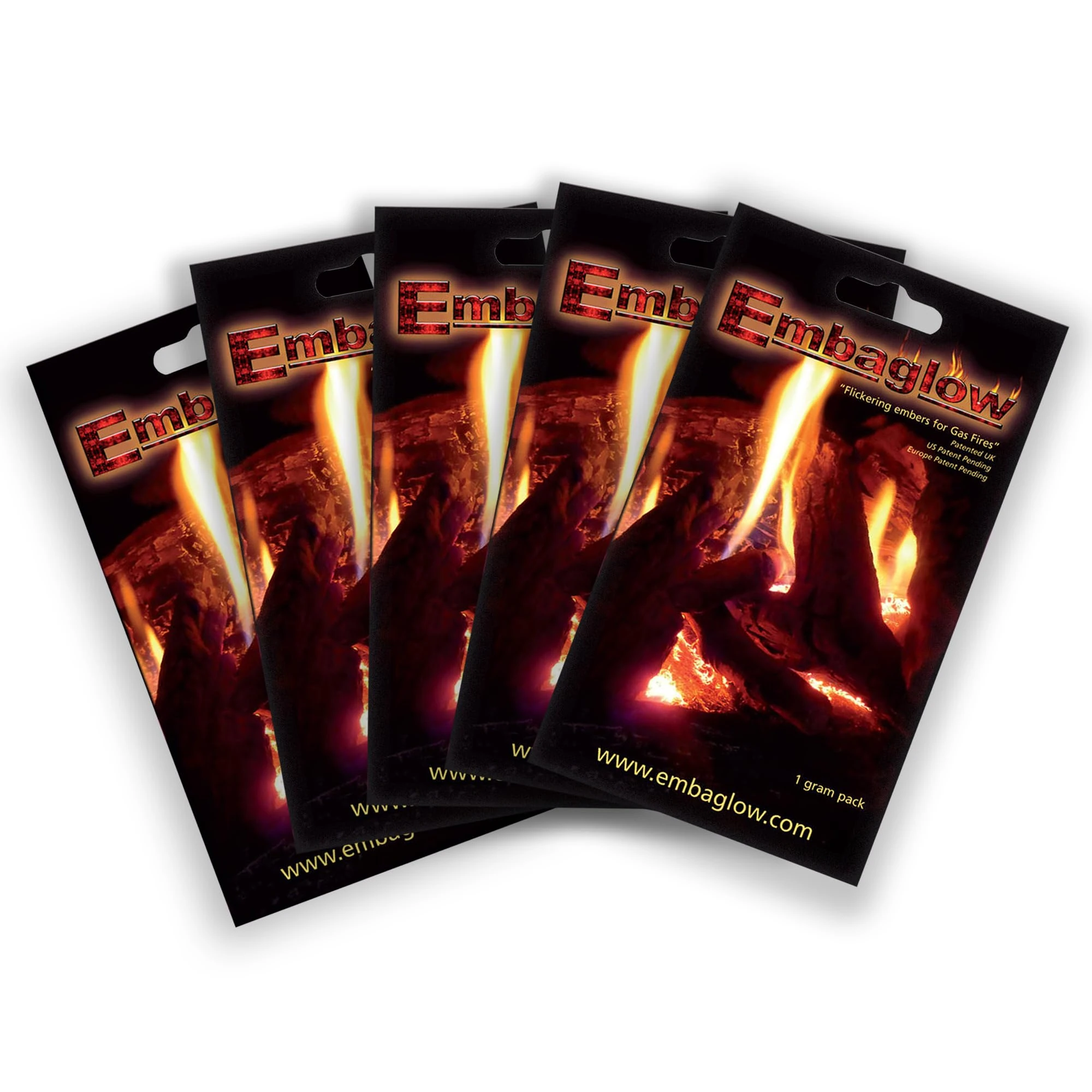 Embaglow Glowing Flickering Embers for Gas Fires. Used by major European Gas Fire brands including Gazco, BFM, DRU and NU Flame. The original patented glowing metal wire ember for gas fires. (5x1g)