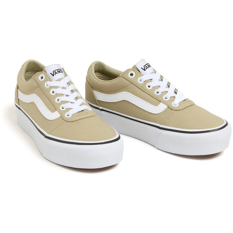 Vans Womens's Ward Platform Sneaker, Canvas elm, 3 UK