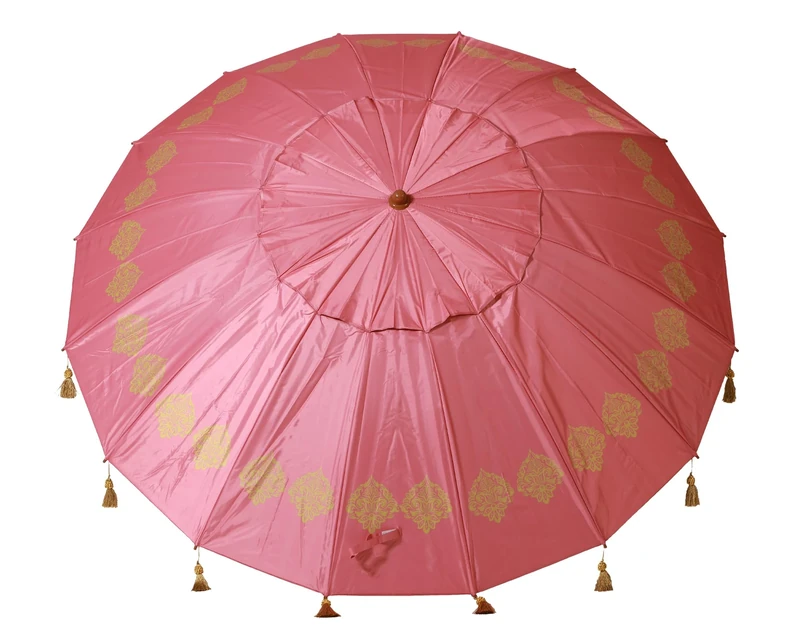 Atosa Beach Umbrella Ø 220 cm Reclining Aluminium Model with Carry Bag and UPF 50+ Sun Protection, pink, 220 cm