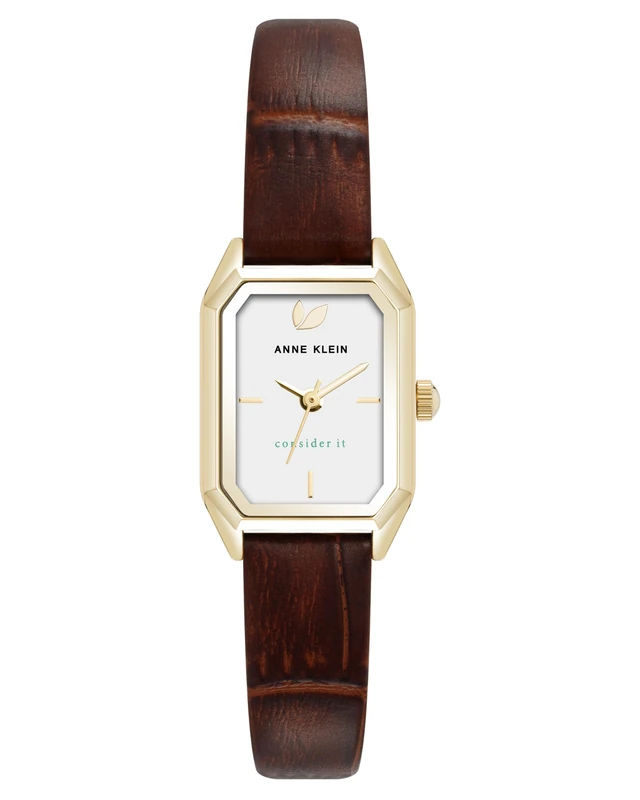 Anne Klein Women's Sustainable Leather Strap Watch, AK/5148