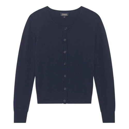 Caroll 242K-Mcaroline Women's Cashmere Cardigan, Navy, UK 8