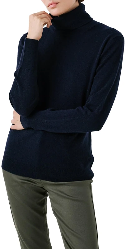Caroll UJ015-DYLANB Women's Cashmere Jumper Top, Navy, UK 6-8