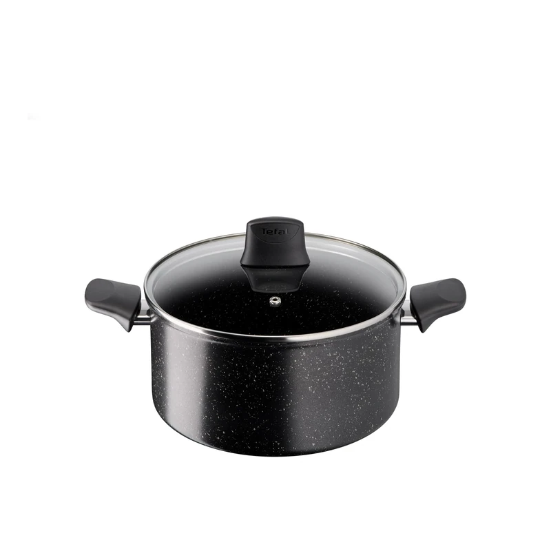 Tefal Titanium Stone Stewpot 24 cm, High-Performance Non-Stick Durable Coating, Metal Safe, All Hobs Including Induction, Thermo-Signal, Black, E1054645 - Image 1