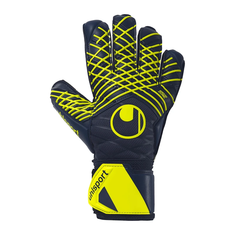 uhlsport Prediction Supersoft Football Goalkeeper Gloves, Navy/White/Fluo Yellow, 9.5
