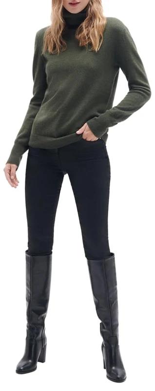 Caroll UJ015-DYLANB Women's Cashmere Jumper, Fougere, UK 6-8
