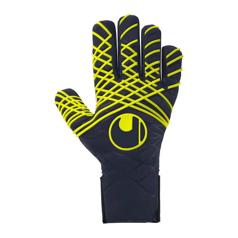 uhlsport Football Goalkeeper Gloves Prediction Absolutgrip HN Fit, 8.5, Navy/White/Fluo Yellow