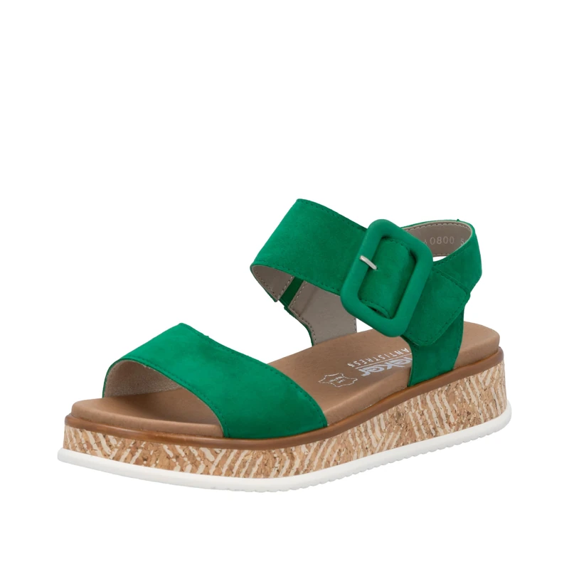 Rieker Women's W0800 Wedge Sandals, Green, 5 UK