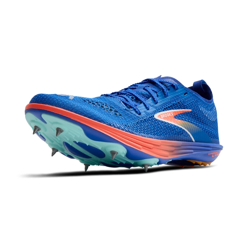 BROOKS Men's Hyperion Elite LD Sneaker, Cobalt/Pink Clay/Orange, 9 UK