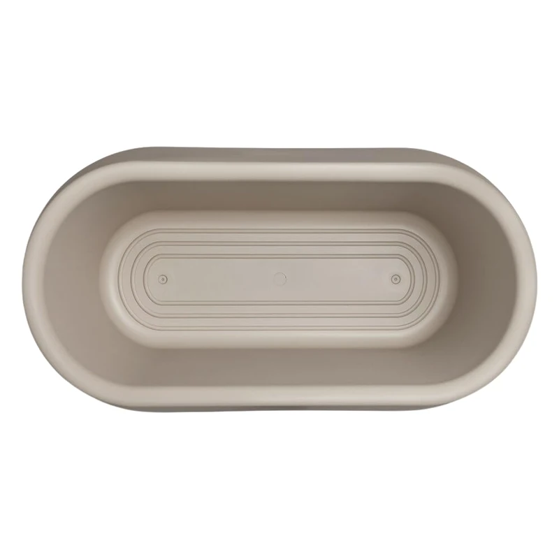 elho Pure Cone Long Wheels 75 - Large Planter for Indoor and Outdoor - Recycled Plastic - L74.0 x H35.8 cm - Beige/Balanced Beige